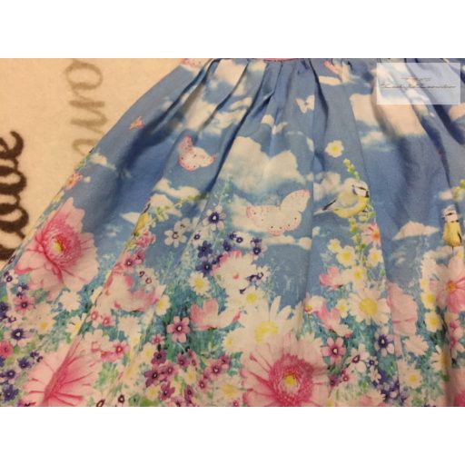 Mothercare 6 -9  hó  9 kg pillangó - felhő -virágmintás, tüllös alsószoknyás elegáns  lány ruha- újszerű,hibátlan