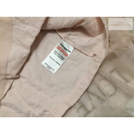 Matalan 18 - 23  hó 86 - 92 cm rózsaszín, arany pöttyös alkalmi/ elegáns tüll lány ruha - újszerű,hibátlan