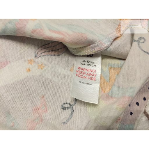TU 4-5 év 104-110 cm unikornis-csillag - szivárvány mintás pamut lány ruha-  újszerű,hibátlan