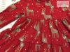 F§F 12  - 18 hó 80-86  cm piros, rénszarvas mintás pamut lány ruha- újszerű,hibátlan - karácsonyi