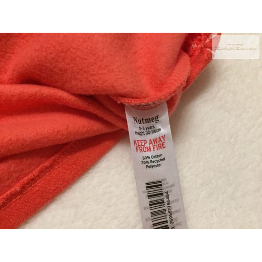 Nutmeg 5 -6 év 110 - 116 cm  pink, nyuszi mintás vastagabb pamut lány ruha- újszerű,hibátlan