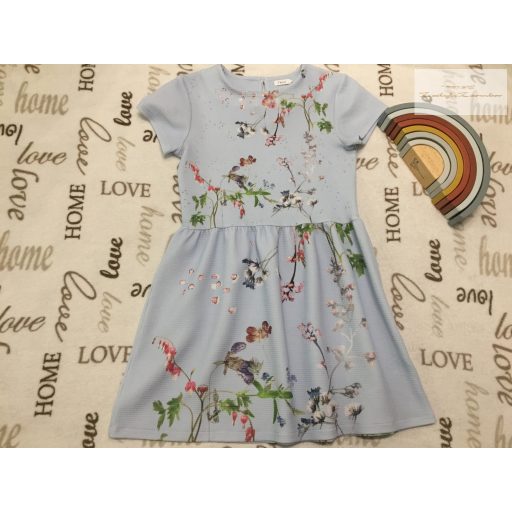 Next 10 év 140 cm világoskék, virágmintás alkalmi/ elegáns lány ruha- újszerű,hibátlan-1 x viselt