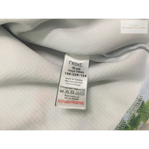 Next 10 év 140 cm világoskék, virágmintás alkalmi/ elegáns lány ruha- újszerű,hibátlan-1 x viselt