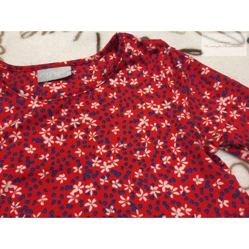 MAtalan 6 év 116 cm piros, virágmintás pamut lány ruha - újszerű,hibátlan