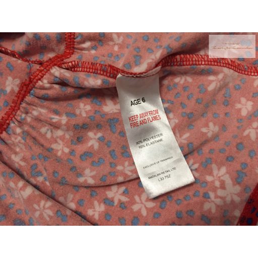 MAtalan 6 év 116 cm piros, virágmintás pamut lány ruha - újszerű,hibátlan