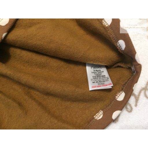 Next 3-4 év 98 - 104 cm barna, Minnie  mintás vastagabb pamut lány ruha- új, címkés