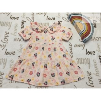   Disney at Primark 12 -18 hó 86 cm  Minnie és virágmintás puha duplagéz lány ruha- újszerű,hibátlan