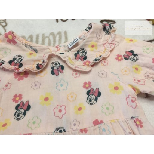 Disney at Primark 12 -18 hó 86 cm  Minnie és virágmintás puha duplagéz lány ruha- újszerű,hibátlan
