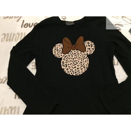 Minnie at George 7-8 év 122-128 cm fekete, Minnie mintás pamut lány ruha- újszerű,hibátlan