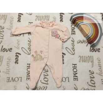 Next up to 1 month 4, 5 kg  rózsaszín, nyuszi és virágmintás pamut lány rugdalózó -újszerű,hibátlan   Next up to 1 month 4, 5 kg  rózsaszín, nyuszi és virágmintás pamut lány rugdalózó -újszerű,hibátlan