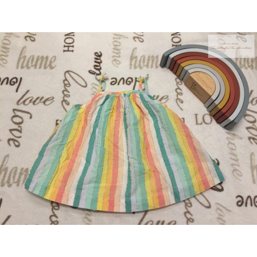 Baby GAP 3-6 hó 68 cm pántos, színes csíkos puha lány ruha-újszerű,hibátlan