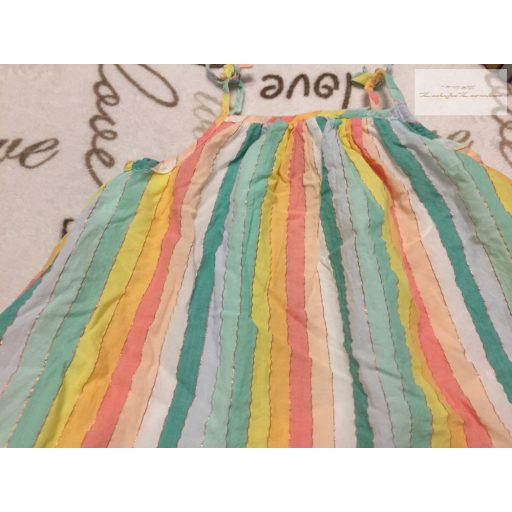 Baby GAP 3-6 hó 68 cm pántos, színes csíkos puha lány ruha-újszerű,hibátlan