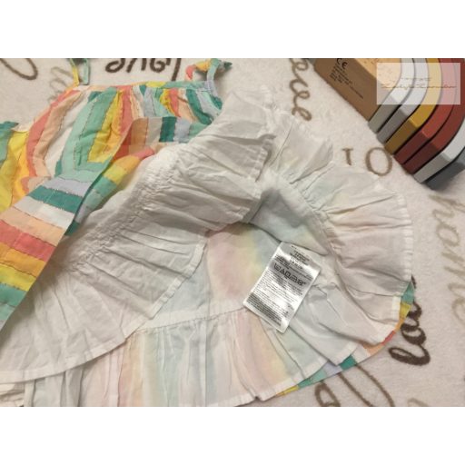 Baby GAP 3-6 hó 68 cm pántos, színes csíkos puha lány ruha-újszerű,hibátlan