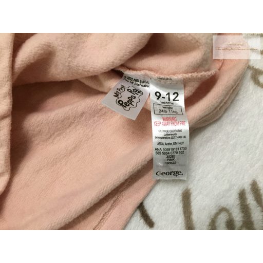 George 9 - 12 hó 74 - 80 cm  rózsaszín, pöttyös, Peppa mintás puha pamut lány ruha-újszerű,hibátlan