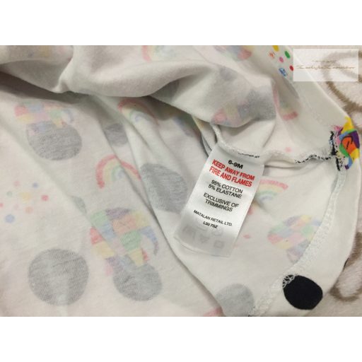 Matalan 6 - 9 hó 68 - 74 cm szivárvány és színes Elmer elefánt  mintás  pamut lány ruha újszerű,hibátlan