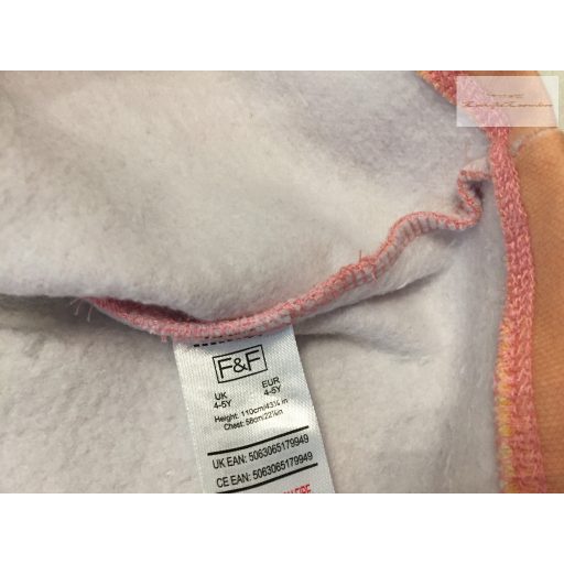 F§F 4-5 év 110 cm színes csíkos unikornis muntás vastagabb pamut  lány ruha-újszerű,hibátlan