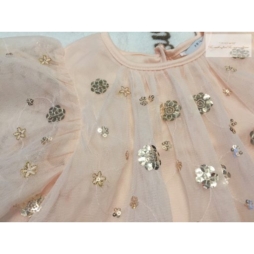 Primark 18- 24 hó 92 cm rózsszín, flitteres-tüllös alkalmi/ elegáns  lány ruha-- új, csak lecímkézve