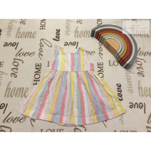 Bluezoo 3-6 hó 68 cm színes csíkos vékony nyári lány ruha-  újszerű,hibátlan