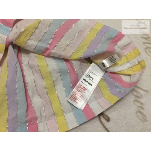 Bluezoo 3-6 hó 68 cm színes csíkos vékony nyári lány ruha-  újszerű,hibátlan