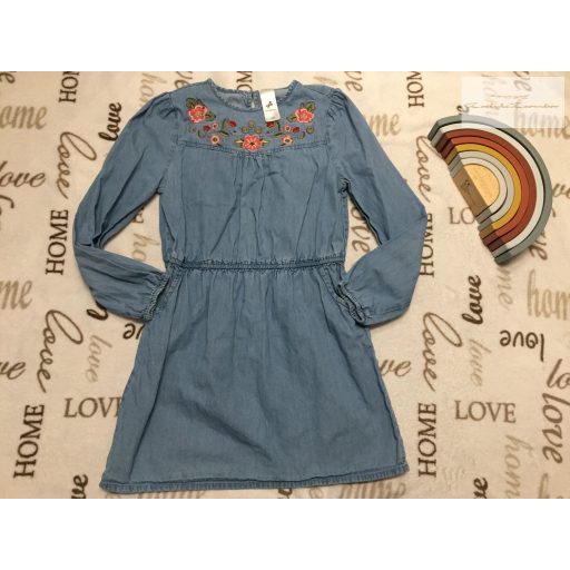 Palomino 9-10 év 140 cm vékony farmer anyagú virágmintás lány ruha- újszerű,hibátlan