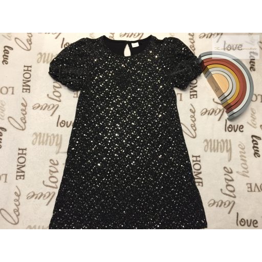 Next 10 év 140 cm fekete, flitteres-ezüst csillogós rulex lány alkalmi/ elegáns ruha  újszerű,hibátlan