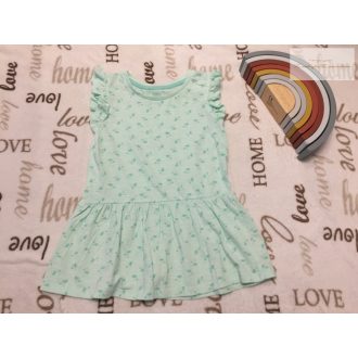   Matalan 12 - 18  hó 80 - 86  cm halvány zöld, fodros - pálmafa mintás vékony pamut lány  ruha- újszerű,hibátlan