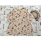 Mothercare 5-6 év 110-116 cm rózsaszín-khaki virágmintás pamut lány ruha - új, csak lecímkézve-átnőtte
