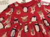 F§F 2-3 év 92-98 cm rénszarvas-pingvin mintás pamut  lány ruha- újszerű, hibátlan - karácsonyi