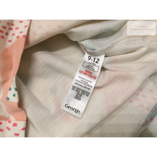 George 9 - 12 hó 74 - 80 cm tört fehér színes állat mintás pamut lány ruha újszerű,hibátlan
