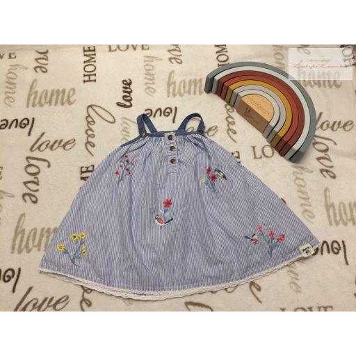 Manataray 3.-6 hó 68 cm csíkos-virágos-pántos nyári lány ruha-újszerű,hibátlan