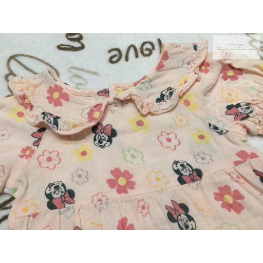 Disney at Primark 6-9 hó 68 - 74 cm Minnie  és virágmintás puha duplagéz lány ruha- újszerű,hibátlan