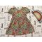 Matalan 4-5 év 104 - 110 cm zöld, színes nagy virágmintás pamut  lány ruha-újszerű,hibátlan