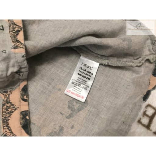 Next 12 - 18 hó 86 cm  mosómaci fej mintás vékony pamut lány  ruha -újszerű,hibátlan