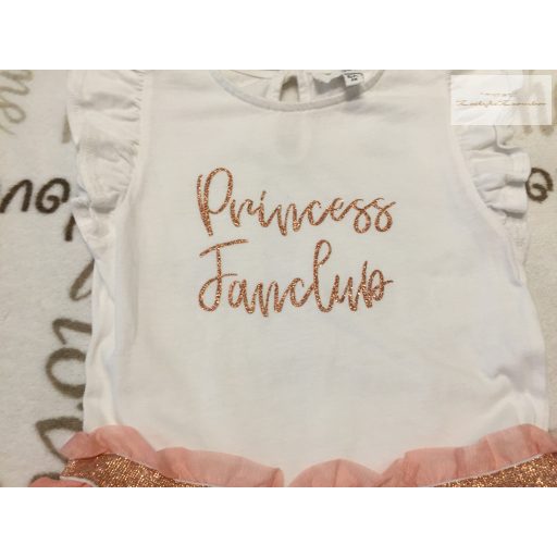 RR 6 év 116 cm Princess Funclub feliratos tüll szoknyás lány ruha - újszerű,hibátlan