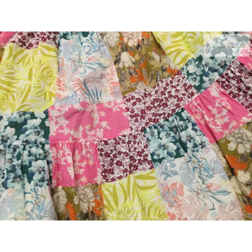 Next 8 év 128 cm patchwork - virágmintás vékony nyári lány ruha újszerű,hibátlan