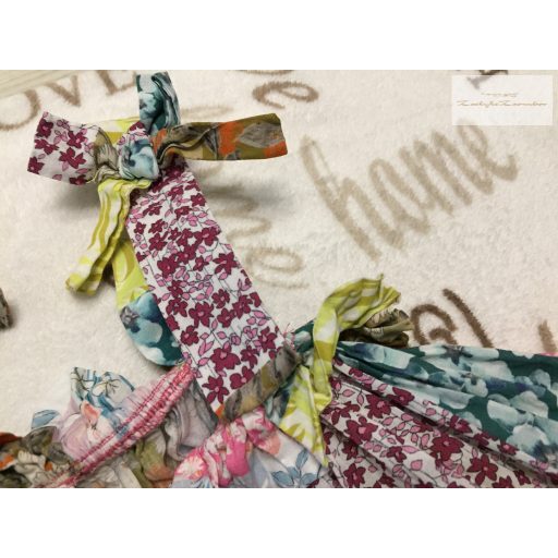 Next 8 év 128 cm patchwork - virágmintás vékony nyári lány ruha újszerű,hibátlan
