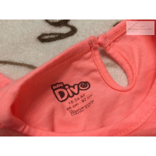 Baby Divo 18-24 hó 86-92 cm kisegér - virágmintás pamut lány ruha - új, címkés