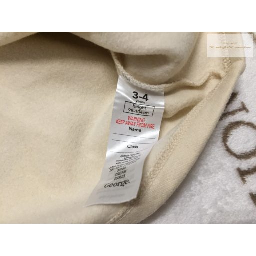 George 3-4  év 98 - 104 cm bézs, barna madár mintás vastagabb pamut lány ruha/ tunika- újszerű,hibátlan