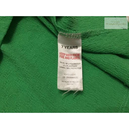 Matalan 7 év 122 cm zöld pamut  lány pántos ruha újszerű,hibátlan