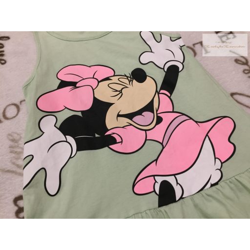 H§M 4-6 év 110-116 cm zöld, Minnie mintás vékony pamut lány ruha-újszerű, hibátlan