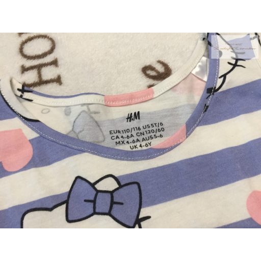 H§M 4-6 év 110-116 cm Hello Kitty mintás vékony pamut lány ruha-új, csak lecímkézve