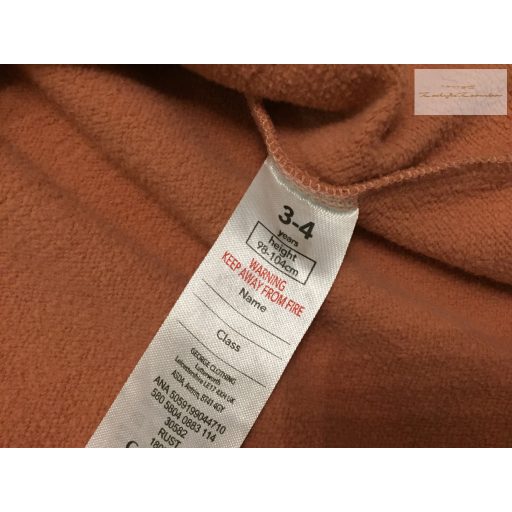 George 3 - 4  év 98 -104 cm  barna, rózsaszín virágmintás vastagabb pamut lány ruha - újszerű,hibátlan