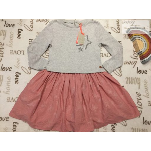 Angel§Rocket 9 év 134 cm szürke-rózsaszín csillag mintás pamut -tüll lány ruha - új, címkés