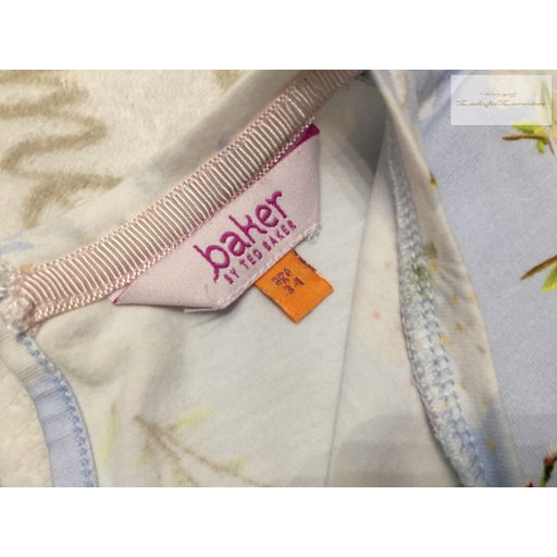 Ted Baker 3-4 év 98-104 cm világoskék, fehér nagy virágmintás pamut lány ruha újszerű,hibátlan