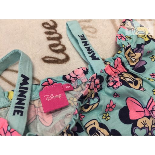 Disney 4-5 év  110 cm kék, színes Minnie mintás pamut lány ruha -újszerű,hibátlan