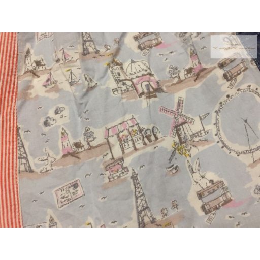 Next 12 - 18 hó 86 cm   Eiffel-torony-szélmalom-vitorlás mintás vékony nyári lány ruha-  újszerű,hibátlan
