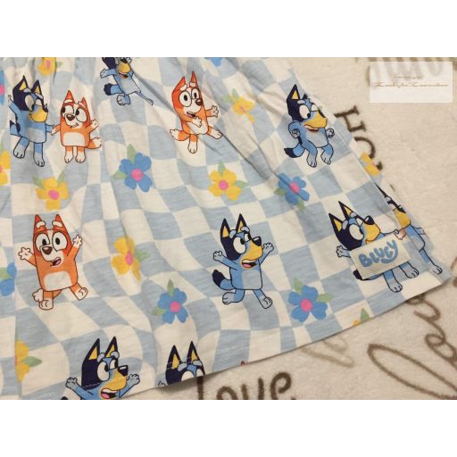 TU 2- 3 év 92 -98 cm Bluey-Bingo mintás pamut lány ruha  új, szettet bontottam