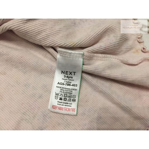 Next 3-4 év 104 cm rózsaszín, virágmintás pamut lány ruha - újszerű,hibátlan