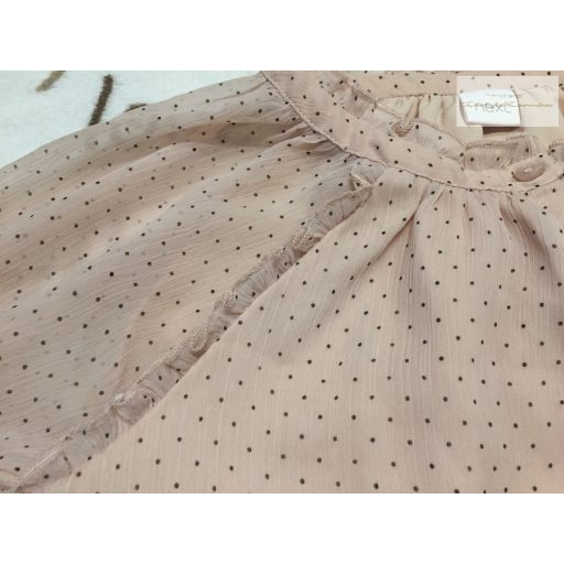 Next 10 év 140 cm púderrózsaszín, szürke apró pöttyös tüll alkalmi/ elegáns lány ruha újszerű,hibátlan - 1 x viselt