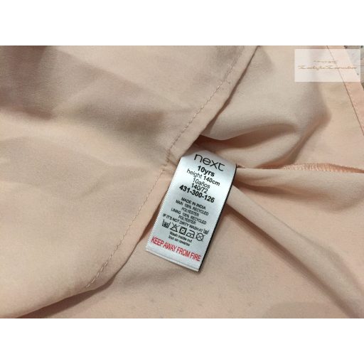 Next 10 év 140 cm púderrózsaszín, szürke apró pöttyös tüll alkalmi/ elegáns lány ruha újszerű,hibátlan - 1 x viselt